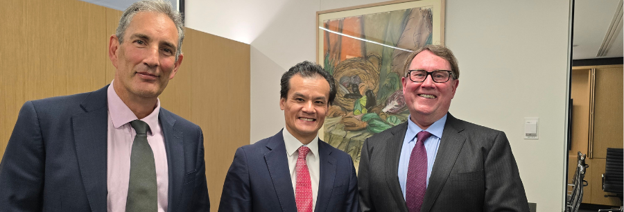 Hon. Anoulack Chanthivong, Richard Klipin and Nick Cook